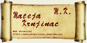 Mateja Krnjinac vizit kartica